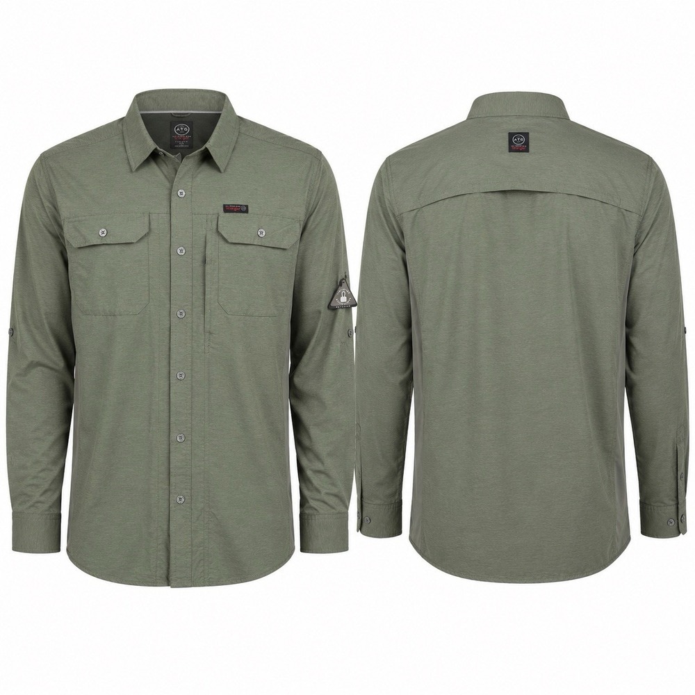 Wrangler ATG Utility Shirt Men’s XXL Green Convertible Sleeve Hiking Fishing NWT